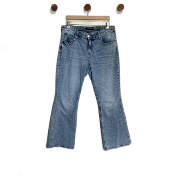 Aeropostale Womens Mid-rise Flare Jeans Size 14 Cotton Casual Light Wash Blue - Picture 2 of 16